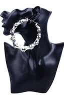 Extra Big Silver Bamboo Hoop Earrings